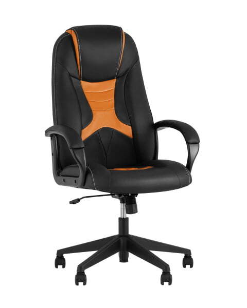 Кресло игровое TopChairs ST-CYBER 8 черный/оранжевый (Геймерское кресло ST-CYBER 8 оранжевый)