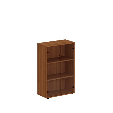 Шкаф со стеклянными дверями средний Престиж Исп.15 890x460x1360 (Темный орех)