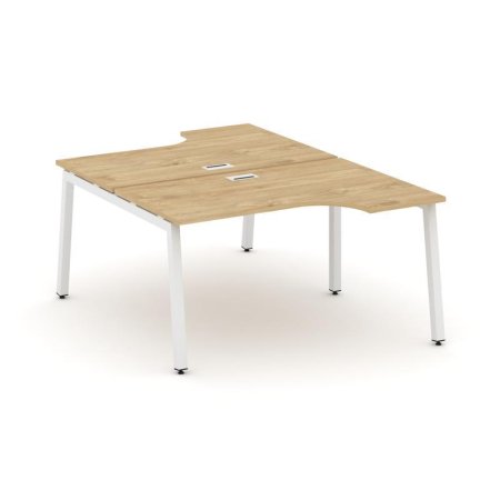 Рабочая станция эргономичная SN-5A.DRPA-012 (1580х1432/1992х750) (Тиквуд Светлый/Металл Белый)