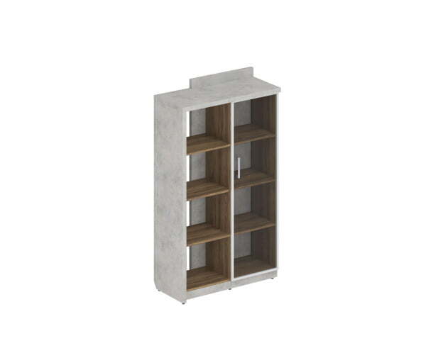 Шкаф (Комплект № 4 Wood&Stone СФ-534102 + СФ-535514 1037x454x1770 (Дуб Чарльстон/Бетон Чикаго)
