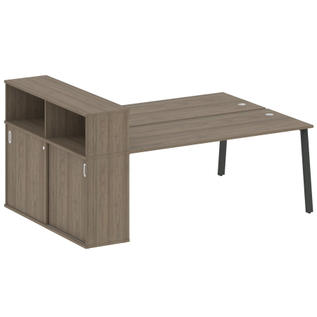 Рабочая станция с шкафом-купе на А-образном м/к Metal System Style БА.РС-СШК-2.5 Т 2210x1475x1098