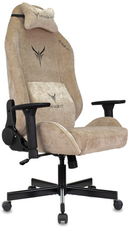 Кресло игровое Knight N1 Fabric бежевый Light-21 с подголов. крестов. металл (Бежевый)