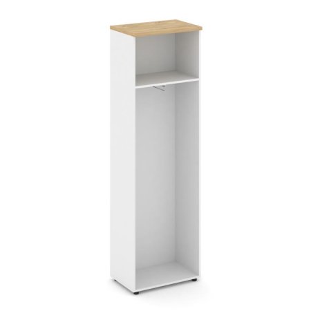 Гардероб узкий неглубокий SN.GB-001 (600х400х1982) (Белый/Тиквуд Светлый)