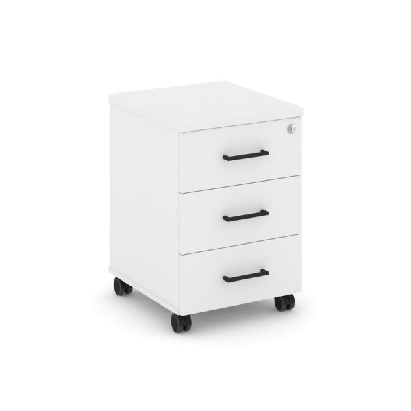 Тумба мобильная 3 ящика стандартные колеса SN.TM-002 (416х460х611) (Белый)
