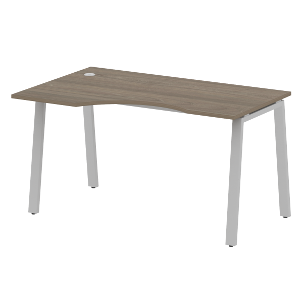 Стол криволинейный левый Metal System Style БА.СА-2 Л 1400x900x750 (Вяз/Серый металл)