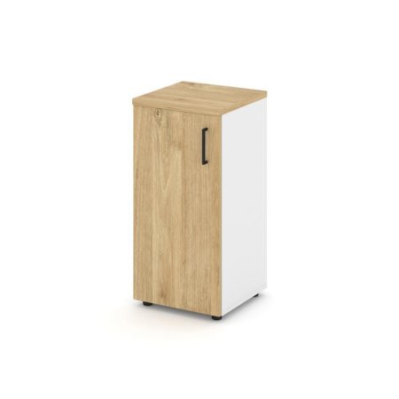 Шкаф низкий узкий SN.STU-301(L) (400х400х833) (Белый/Тиквуд Светлый)