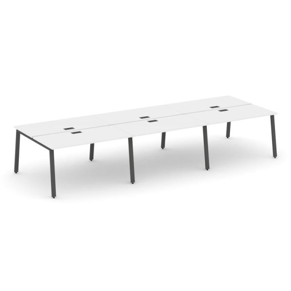 Рабочая станция 2-х сторонняя SN-6A.DRS-073 (4140х1432х750) (Белый/Металл Антрацит)