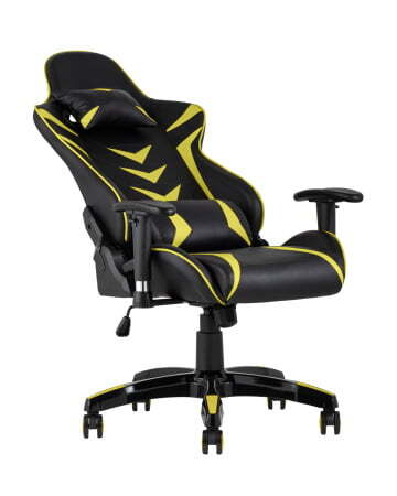 Кресло игровое TopChairs Corvette желтое (Геймерское кресло Corvette черный, желтый)