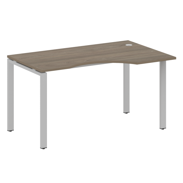 Стол криволинейный правый Metal System Style БП.СА-2 Пр 1400x900x750 (Вяз/Серый металл)