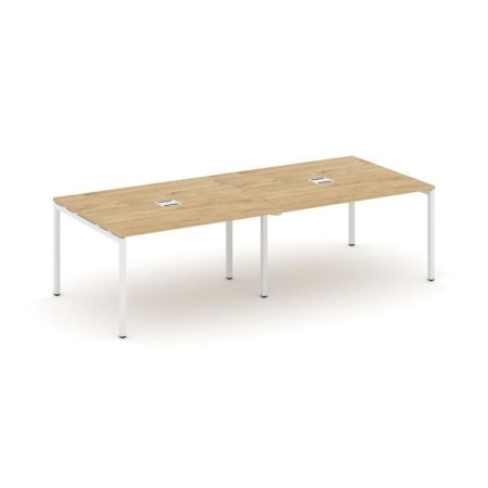 Стол переговорный SN-4P.SPRG-044 (3160х1180х750) (Тиквуд Светлый/Металл Белый)