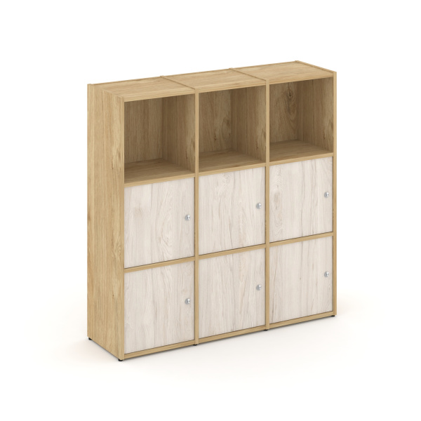 Стеллаж Locker Plus LK.K-003 1188x350x1203 (Тиквуд Светлый | Денвер Светлый)