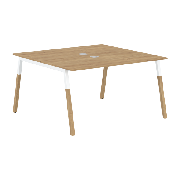 Двухместная рабочая станция Forta FWST 1313 1380x733x1370 (Дуб Гамильтон/Белый премиум)