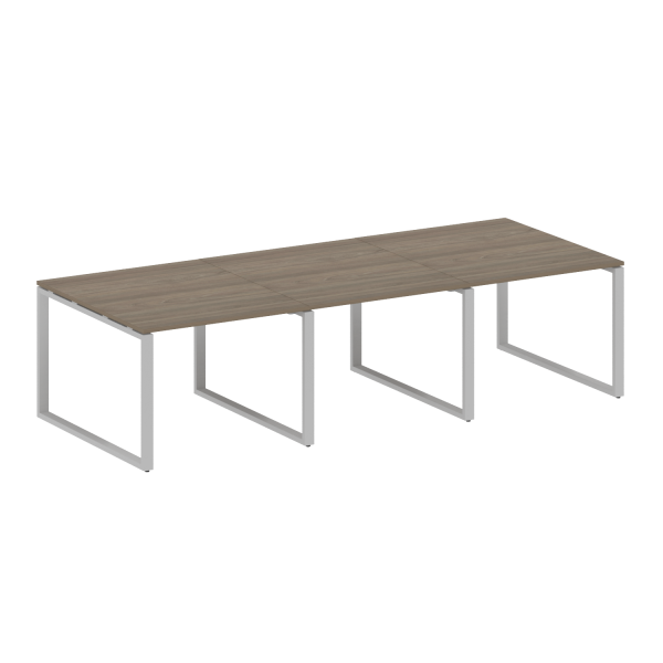 Переговорный стол 3 столешницы Metal System Style БО.ПРГ-3.1 3000x1235x750 (Вяз/Серый металл)