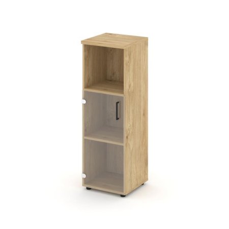 Шкаф средний узкий SN.STU.E-202(L) (400х400х1203) (Тиквуд Светлый/Прозрачный)