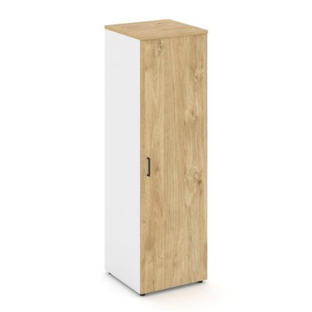 Гардероб узкий глубокий SN.GB.E-002 (600х600х1982) (Белый/Тиквуд Светлый)