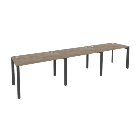 Рабочая станция на П-образном м/к Onix O.MP-RS-3.2.7 3540x720x750 (Тиквуд Темный/Черный металл)