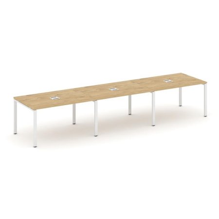 Стол переговорный SN-6P.SPRG-024 (4740х980х750) (Тиквуд Светлый/Металл Белый)