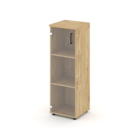 Шкаф средний узкий SN.STU.E-205(L) (400х400х1203) (Тиквуд Светлый/Прозрачный)