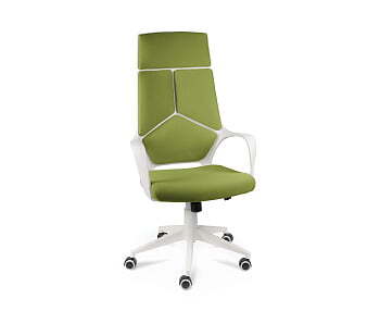 Кресло офисное / IQ / (White plastic green) белый пластик / зеленая ткань