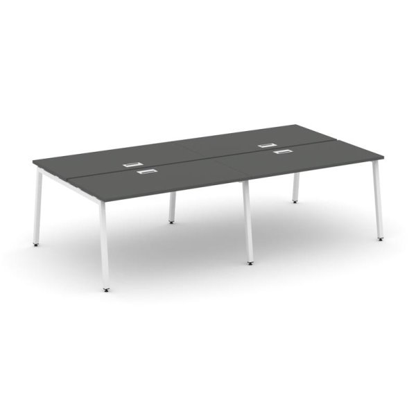 Рабочая станция 2-х сторонняя SN-4A.DRS-044 (3160х1432х750) (Антрацит/Металл Белый)