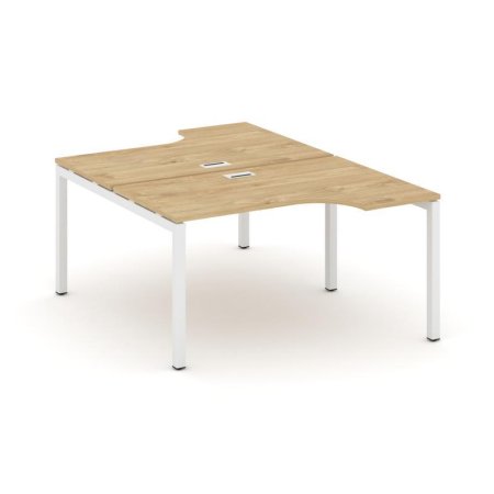 Рабочая станция эргономичная SN-5P.DRPA-002 (1580х1232/1992х750) (Тиквуд Светлый/Металл Белый)