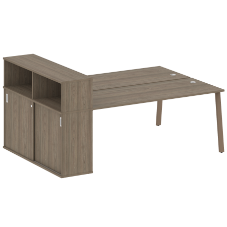 Рабочая станция с шкафом-купе на А-образном м/к Metal System Style БА.РС-СШК-2.5 Т 2210x1475x1098