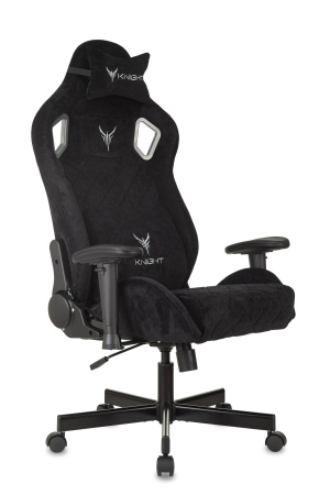 Кресло игровое Knight Outrider черный Light-20 с подголов. крестов. металл (Черный)