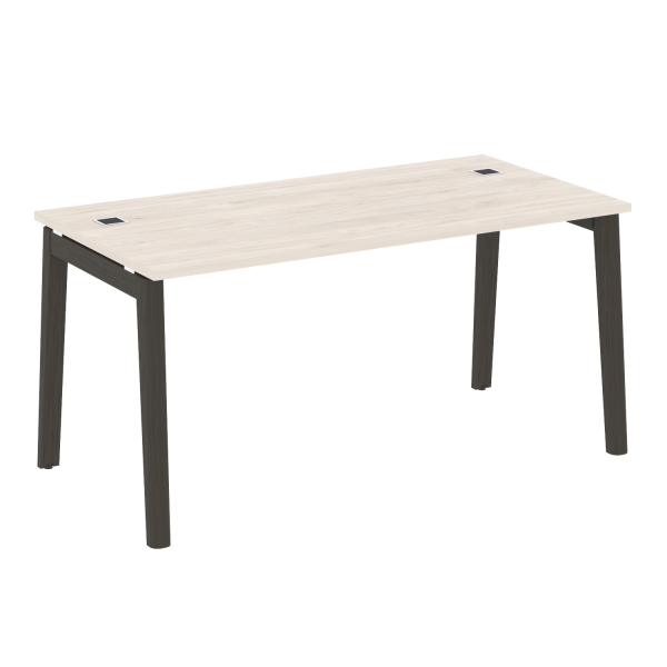 Стол руководителя на деревянных опорах Onix Wood Direct OW.SRR-4.8 1580x800x750 (Денвер Светлый/Дуб Темный)