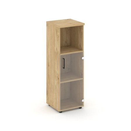 Шкаф средний узкий SN.STU.E-202(R) (400х400х1203) (Тиквуд Светлый/Прозрачный)
