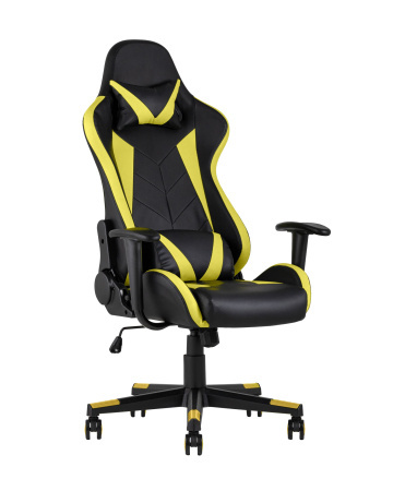 Кресло игровое TopChairs Gallardo желтое (Геймерское кресло Gallardo желтый)