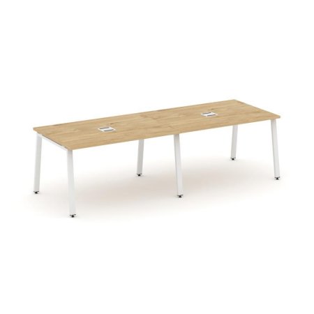 Стол переговорный SN-6A.SPRG-014 (3160х980х750) (Тиквуд Светлый/Металл Белый)