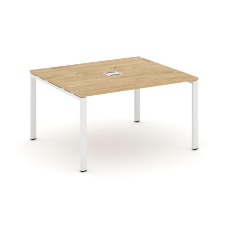 Стол переговорный SN-6P.SPRG-032 (1180х1180х750) (Тиквуд Светлый/Металл Белый)