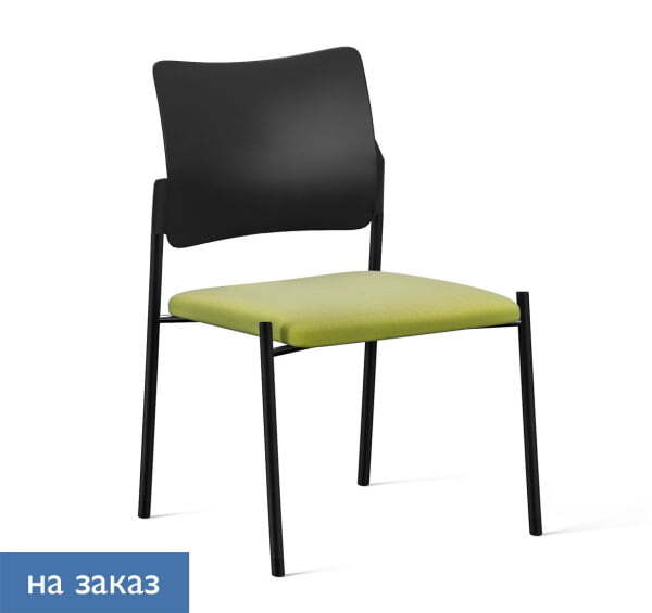 PINKO_black Кресло на 4-х опорах без подлокотников (Черный/Зеленый/Черный)