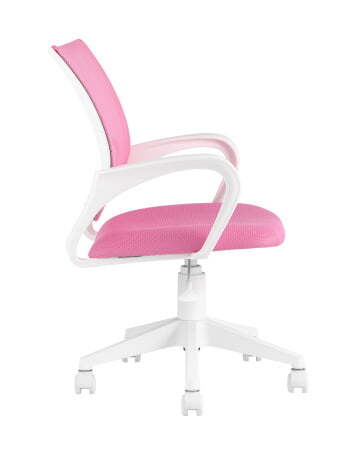 Кресло офисное TopChairs ST-BASIC-W розовый крестовина пластик белый (Компьютерное кресло ST-BASIC-W розовый)