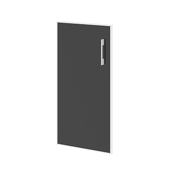 Дверь стеклянная черная левое в раме низкое Lacobel LT.S-3 R (L) Black