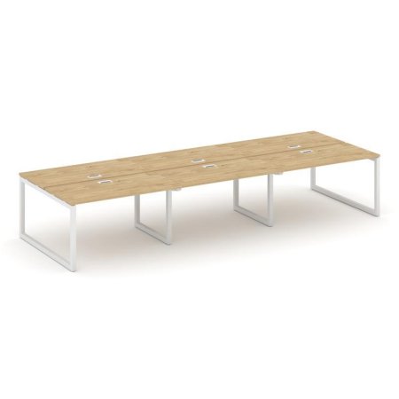 Рабочая станция 2-х сторонняя SN-5O.DRS-062 (3540х1232х750) (Тиквуд Светлый/Металл Белый)