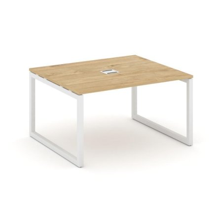Стол переговорный SN-5O.SPRG-032 (1180х1180х750) (Тиквуд Светлый/Металл Белый)