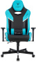 Кресло игровое Knight Thunder 5X черный/голубой эко.кожа крестов. металл