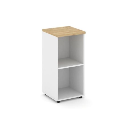 Стеллаж низкий узкий SN.STU.E-300 (400х400х833) (Белый/Тиквуд Светлый)