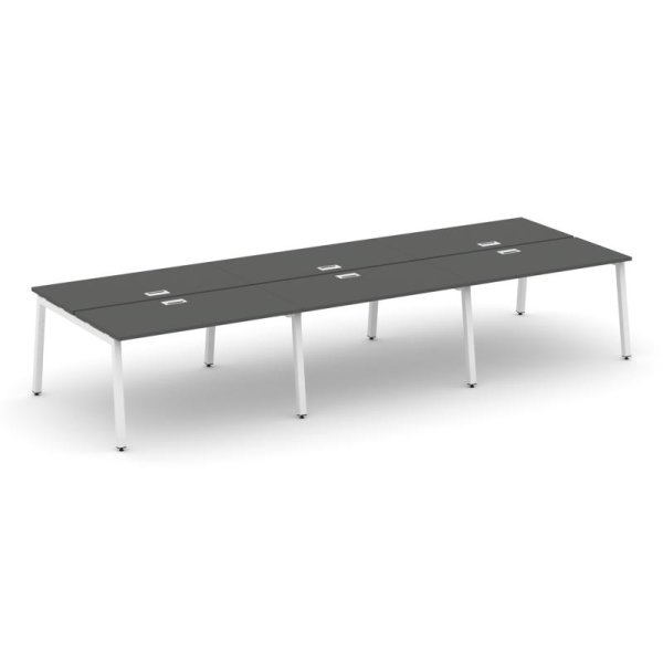 Рабочая станция 2-х сторонняя SN-5A.DRS-074 (4740х1432х750) (Антрацит/Металл Белый)